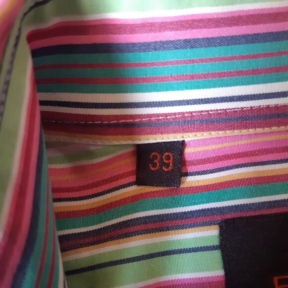 ETRO Milano SZ 39 Multi Colour Striped Men's Button Up Shirt - Picture 3 of 13